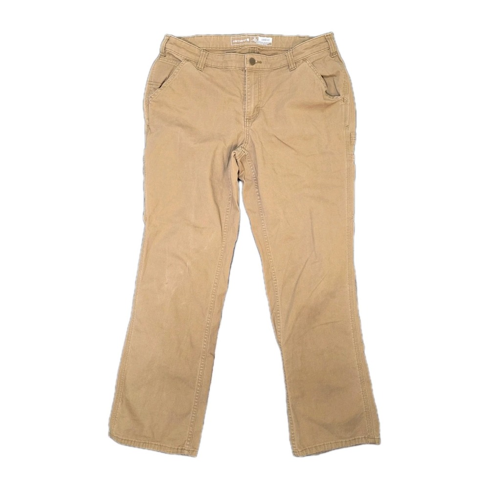 Carhartt Womens Loose Fit Work Pants Size 14 34×31 Khaki  Carpenter Utility